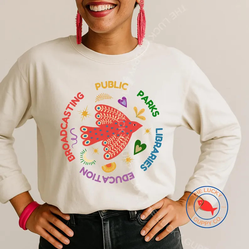 Public Libraries Parks Education Broadcasting Long Sleeve Unisex TShirt, Boho Liberal Shirt, PBS ... | Etsy (US)