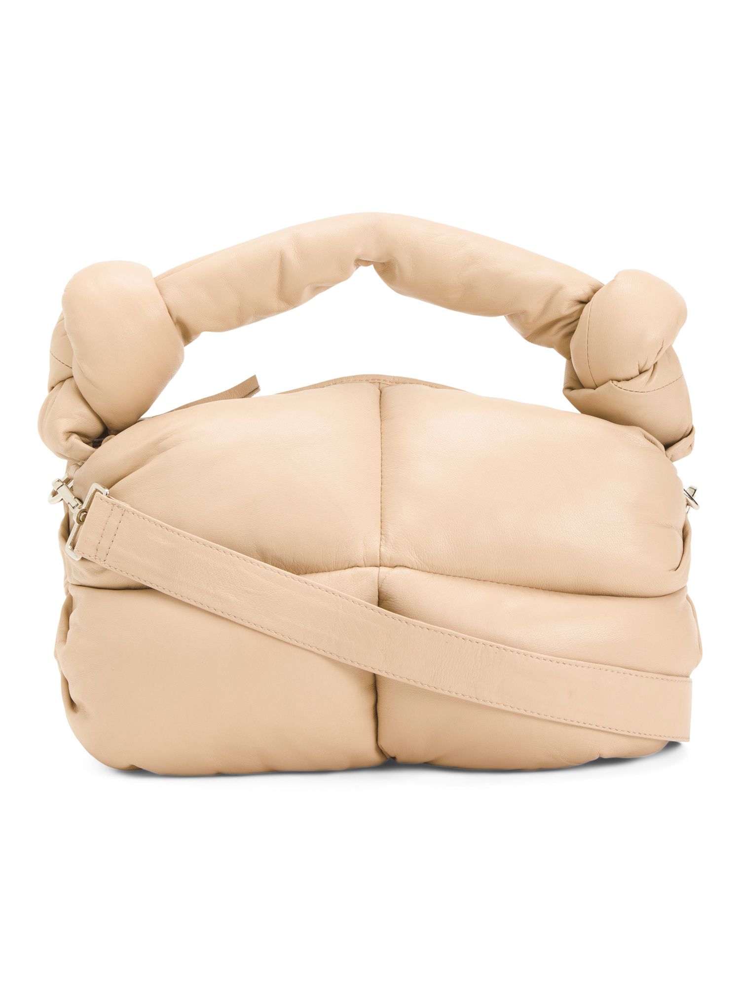 Leather Puffed Knot Handle Satchel | Handbags | Marshalls | Marshalls