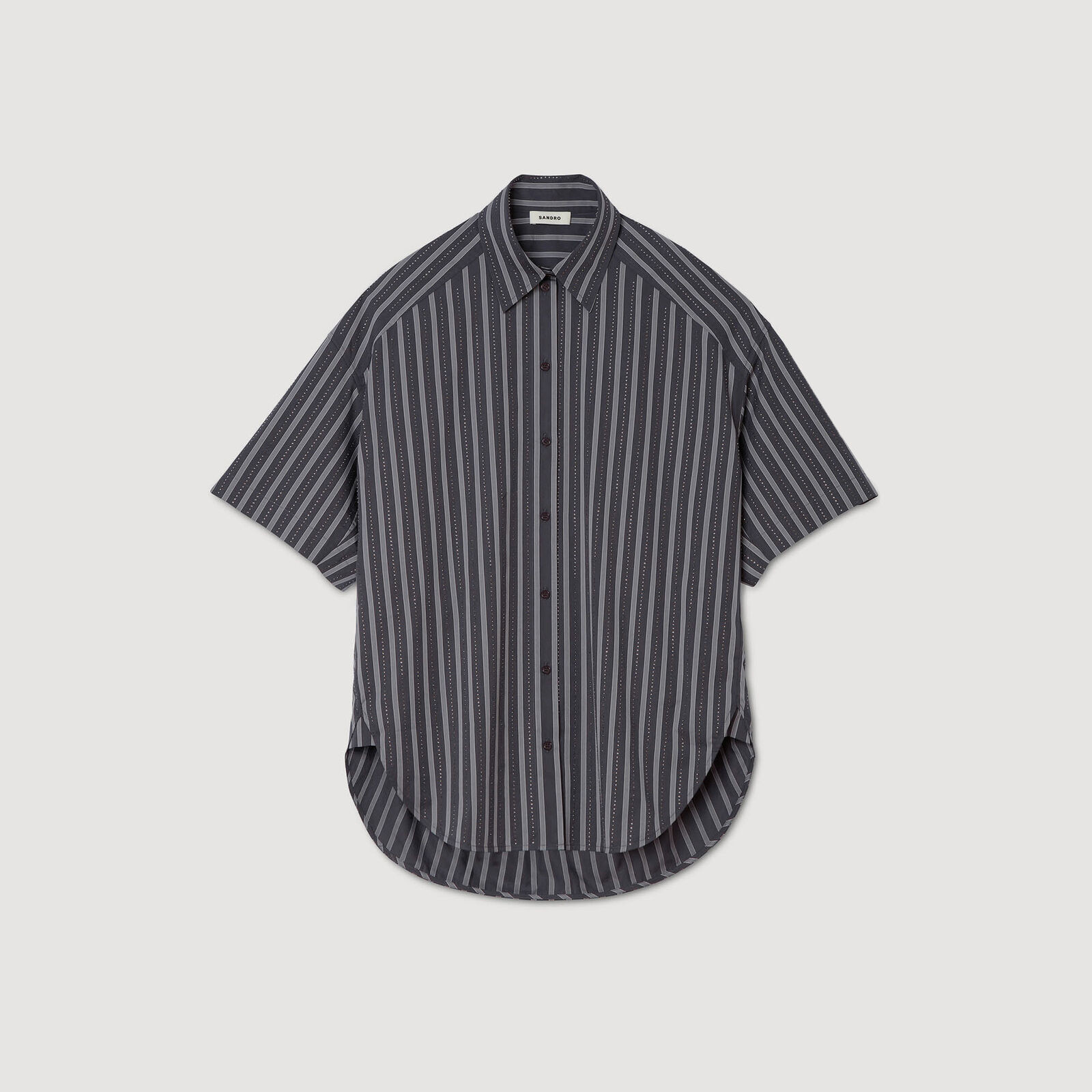 Oversized striped rhinestone shirt | Sandro US | Sandro-Paris US