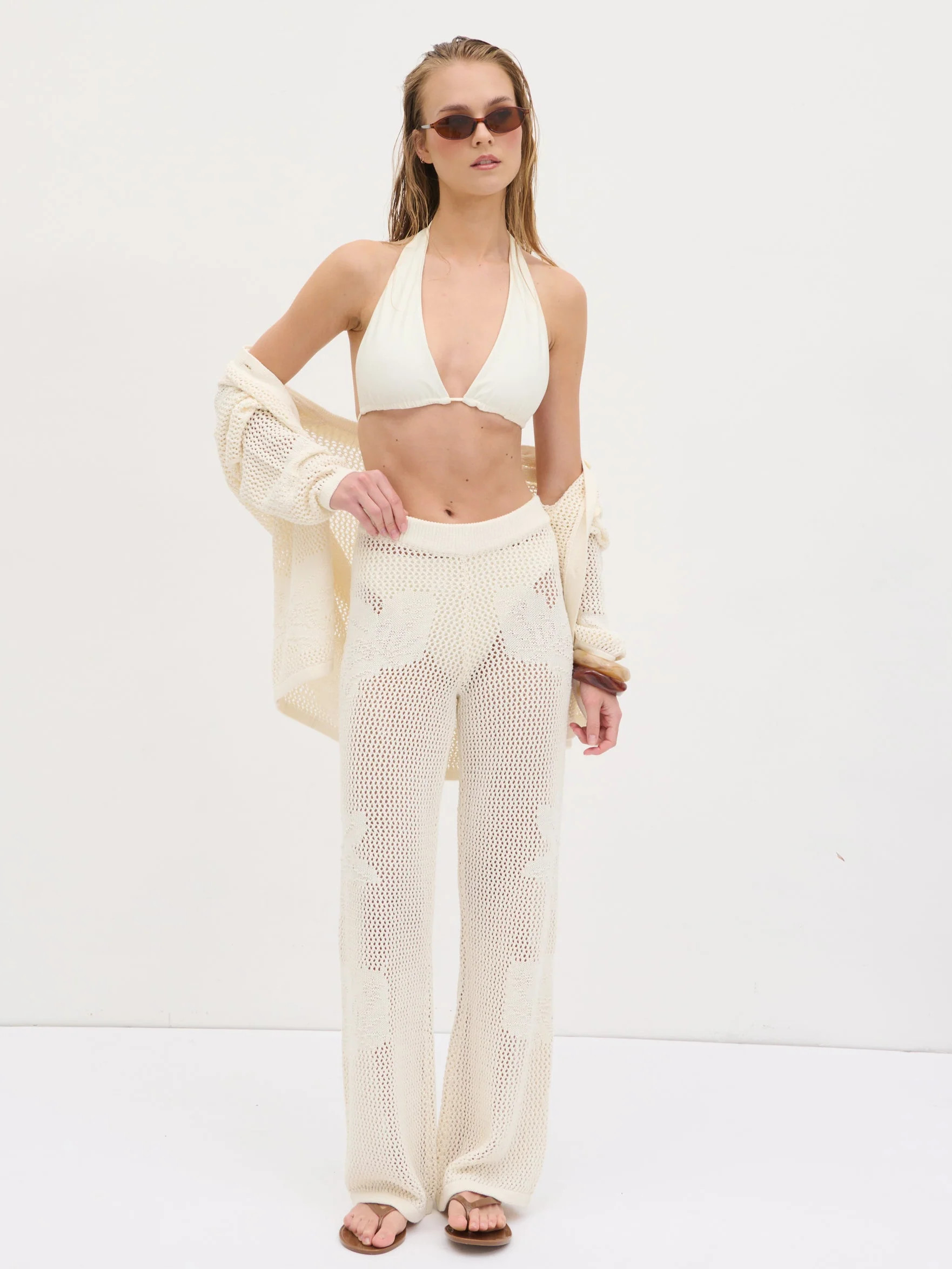 Mireille Knit Wide Leg Trousers | Pretty Lavish (UK)