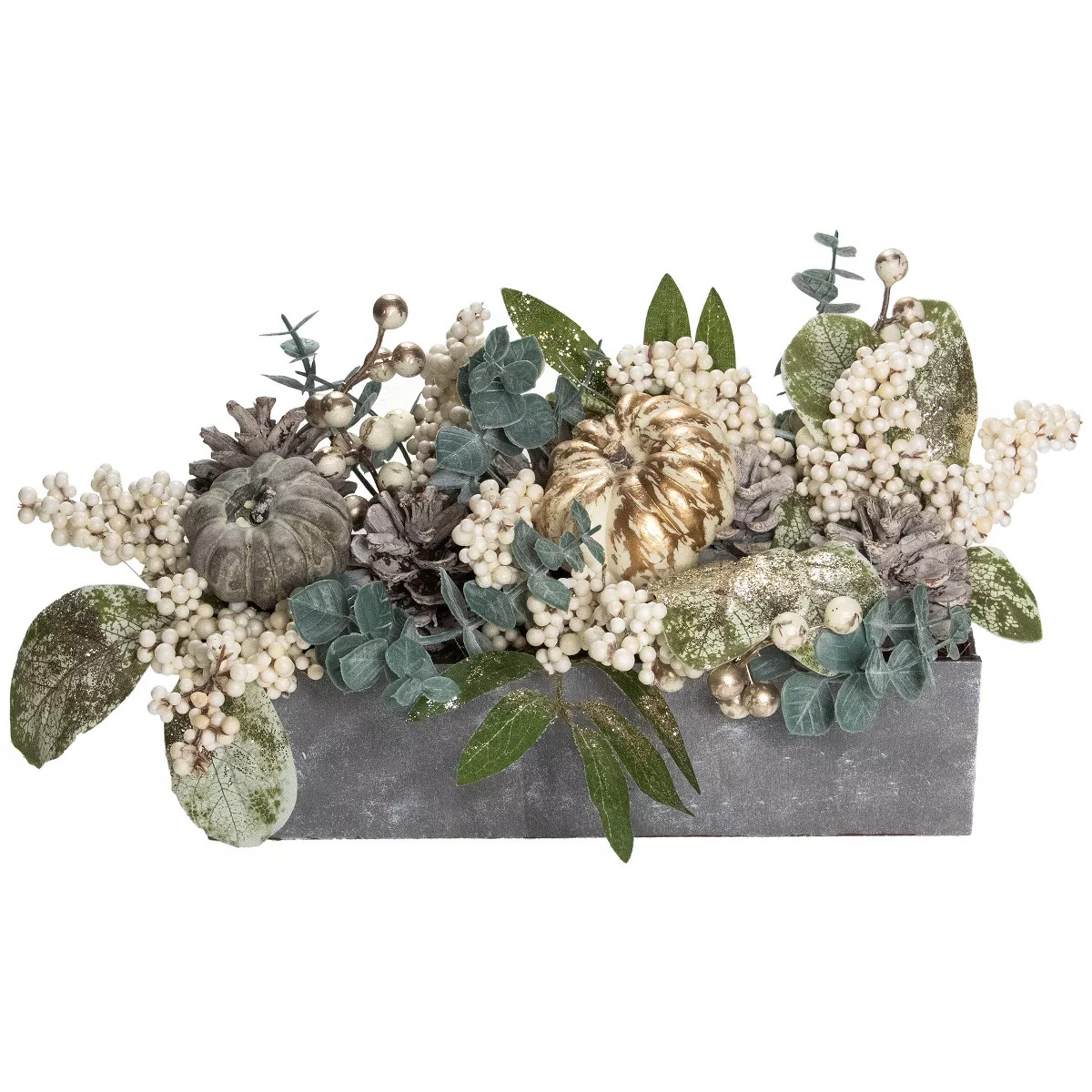 Northlight Pumpkin and Foliage Fall Harvest Floral Arrangement - 10.25" | Target