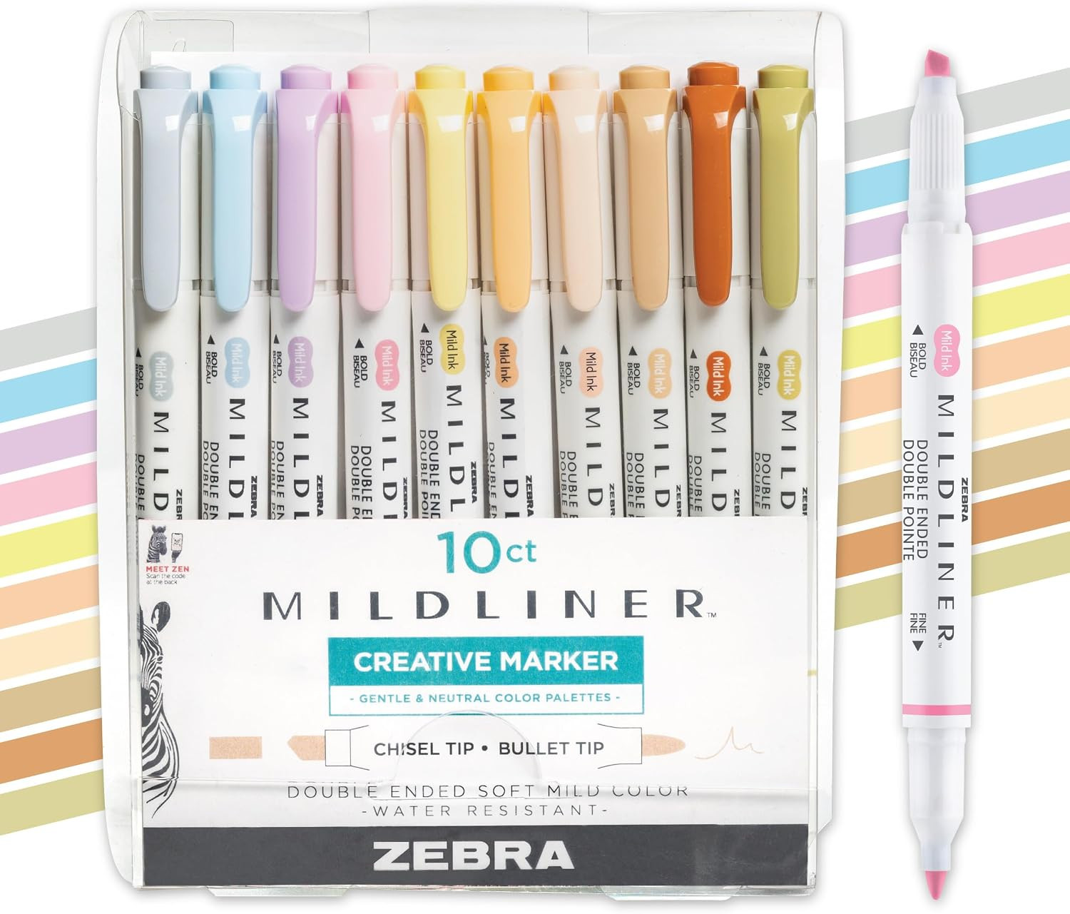 Zebra Pen MILDLINER Highlighter, Neutral and Gentle Colors, Dual Tip, 10-Pk | Amazon (US)