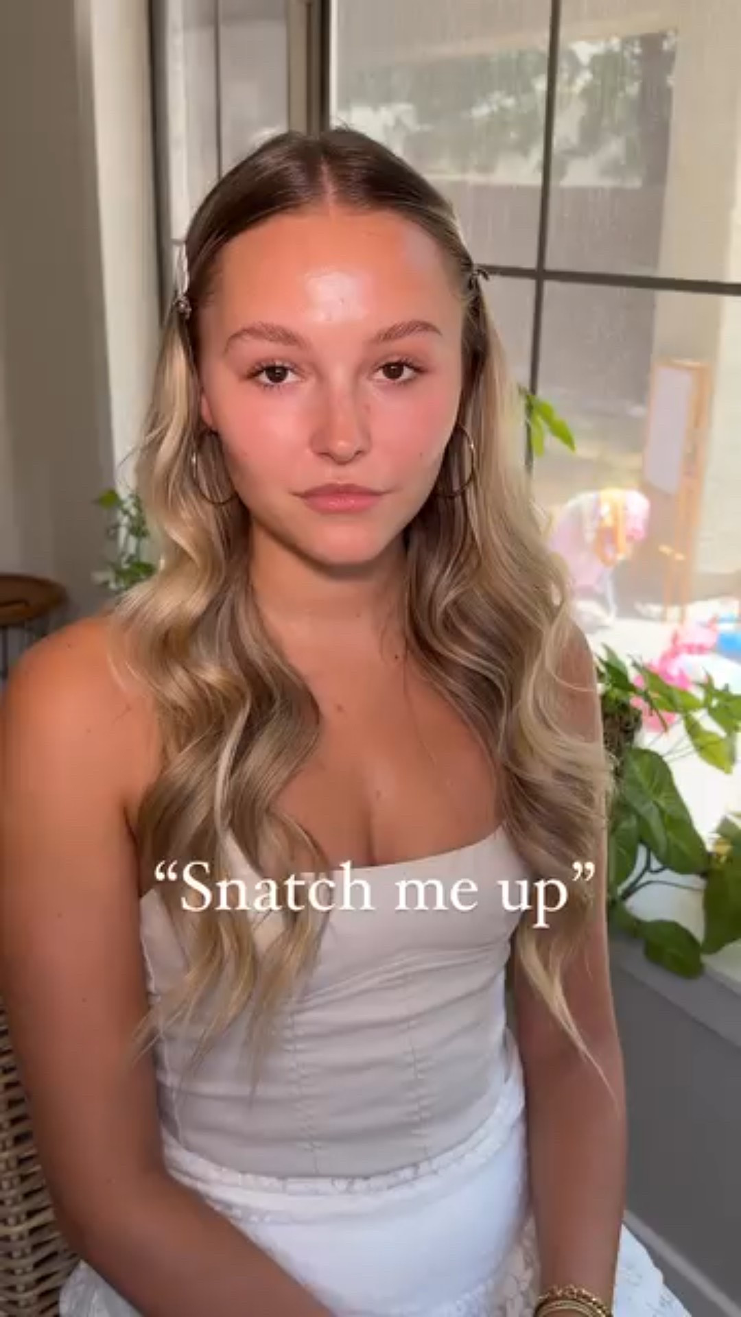 And snatched is what she got 😍🩷 glam on @mady_nelson 
.
.
.
.
#elfcosmetics power grip primer 
#yslbeauty bronzer for eyeshadow 
#armanibeauty cream shadow shade shell 
#amazon cluster lashes (linked in my Amazon)
#armanibeauty luminous silk foundation 
#toofaced born this way concealer 
#saie liquid bronzer 
#juviasplace liquid blush shades blush lily + pink lady 
#anastasiabeverlyhills brow powder shade medium brown 
#maccosmetics soft and gentle highlighter 
#nyxcosmetics lip liner shade sand beige 
#charlottetilbury pillowtalk lipstick + dot of concealer in middle 
#armanibeauty prisma gloss shade berry beam 
#onesizebeauty setting spray