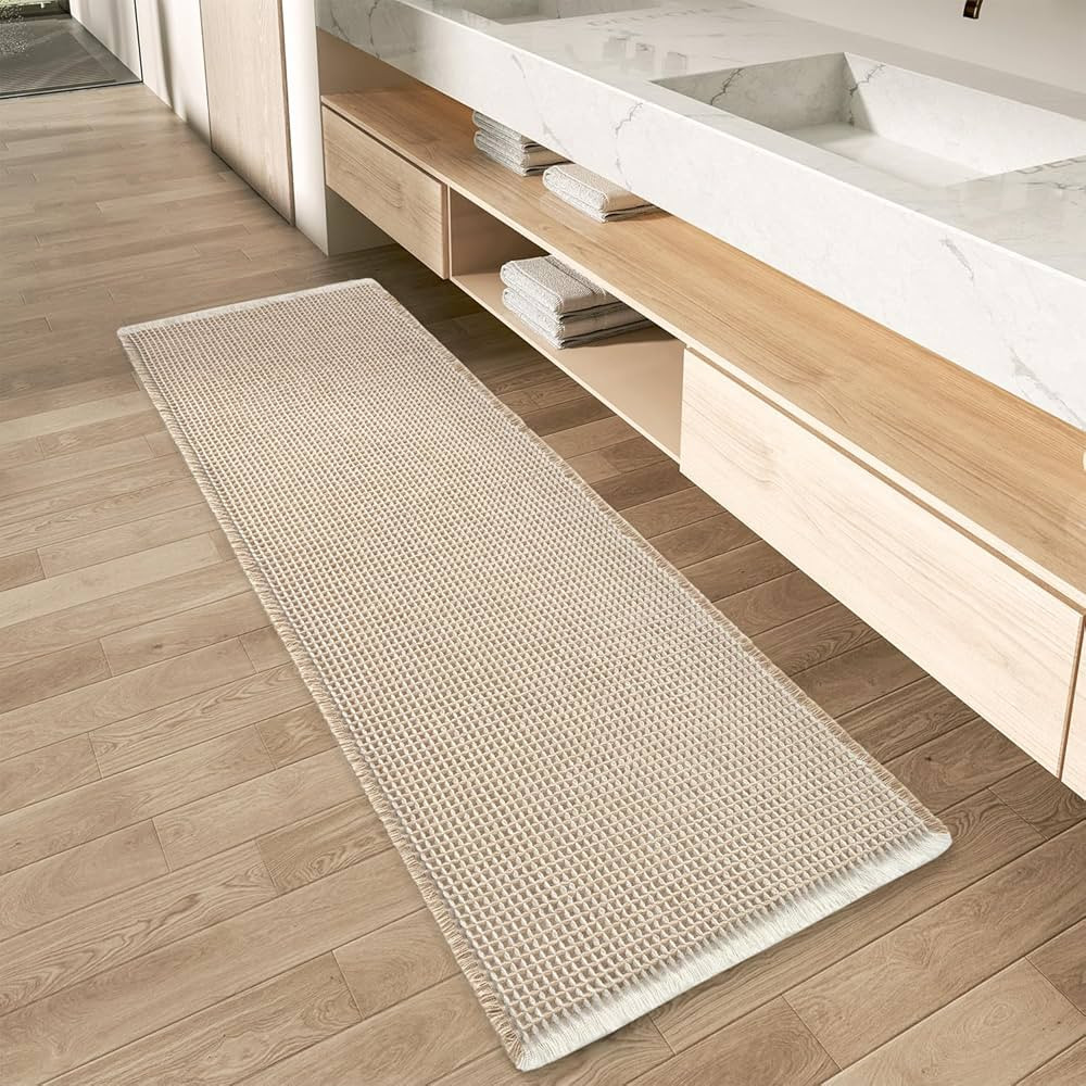 AMOAMI Waffle Runner Rug Bath Mats Bathroom Runner Rug for Hallway Bedroom Laundry Room, 2' x 5',... | Amazon (US)