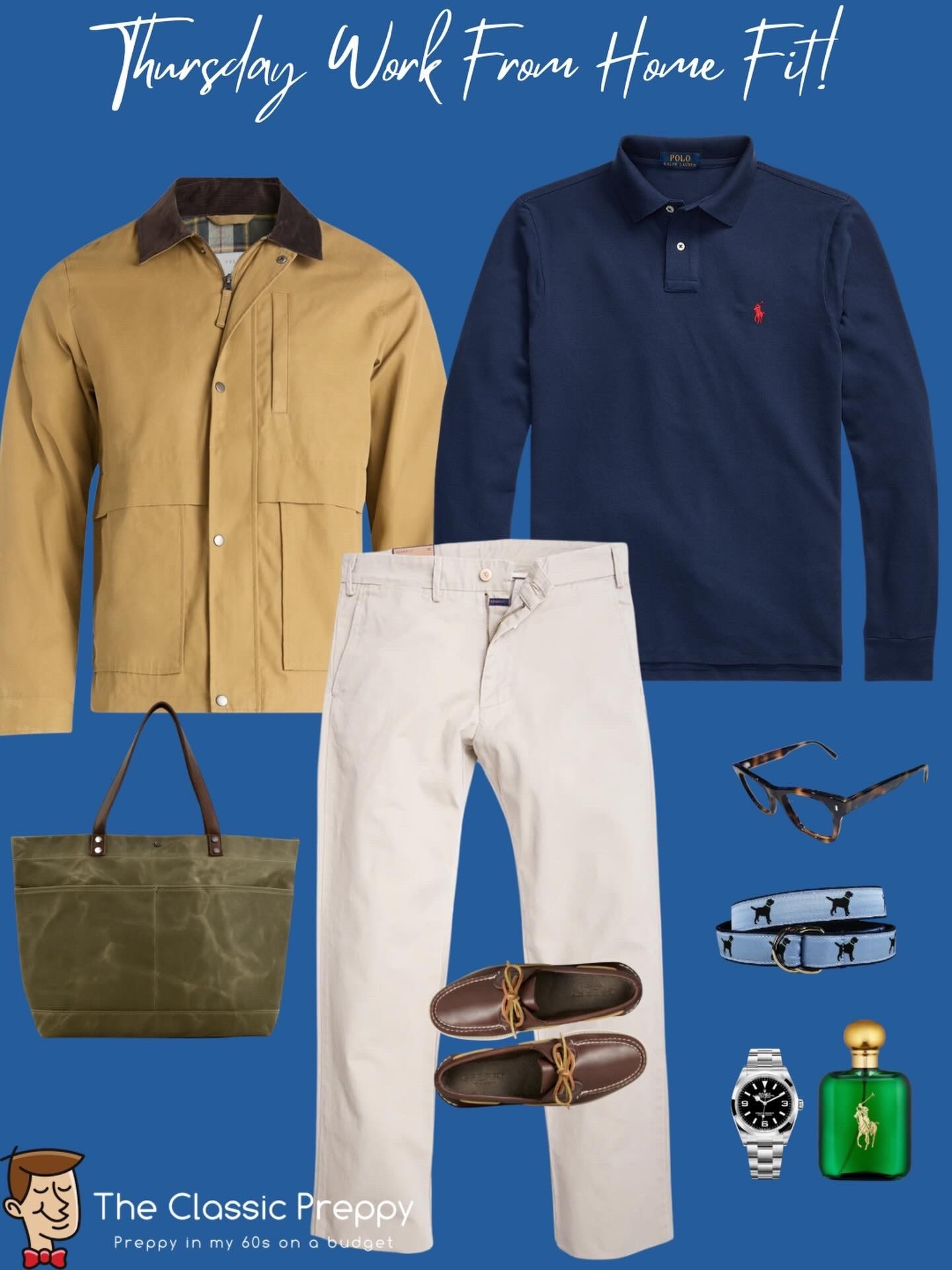 Thursday work-from-home fit that still looks pulled together.

🧥 Barn coat · Free Assembly @walmart 
👕 Long-sleeve polo · @poloralphlauren 
👖 Stone khakis · @pennbilt 
👞 Boat shoes · @sperry 
🧵 Dog belt · @beltedcowcompany 
🌿 Fragrance · @ralphlaurenfragrances 

👉 Save this fit for later or share it with someone who loves easy preppy style.

🔗 Check the link in my bio for outfit links and discount codes.

#ClassicPreppy #PreppyStyle #MenswearInspo #60plusstyle