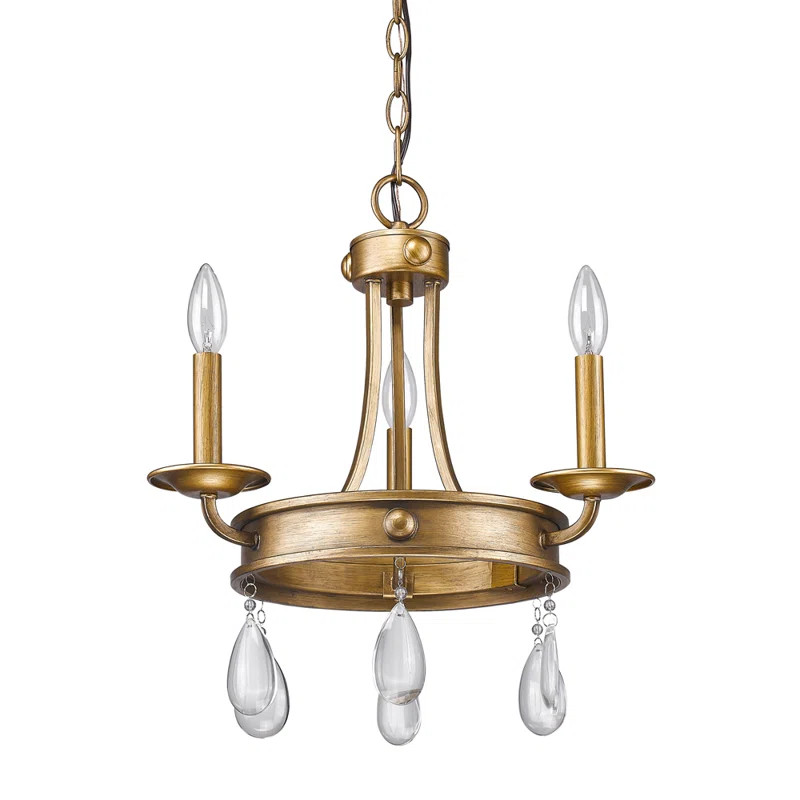 Lipscomb 3-Light Candle Style Wagon Wheel Chandelier | Wayfair Professional