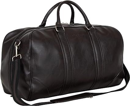 Ben Sherman 20" Vegan Leather Travel Duffel Bag Top Zip Weekender Carry-On Duffle Luggage, Brown | Amazon (US)