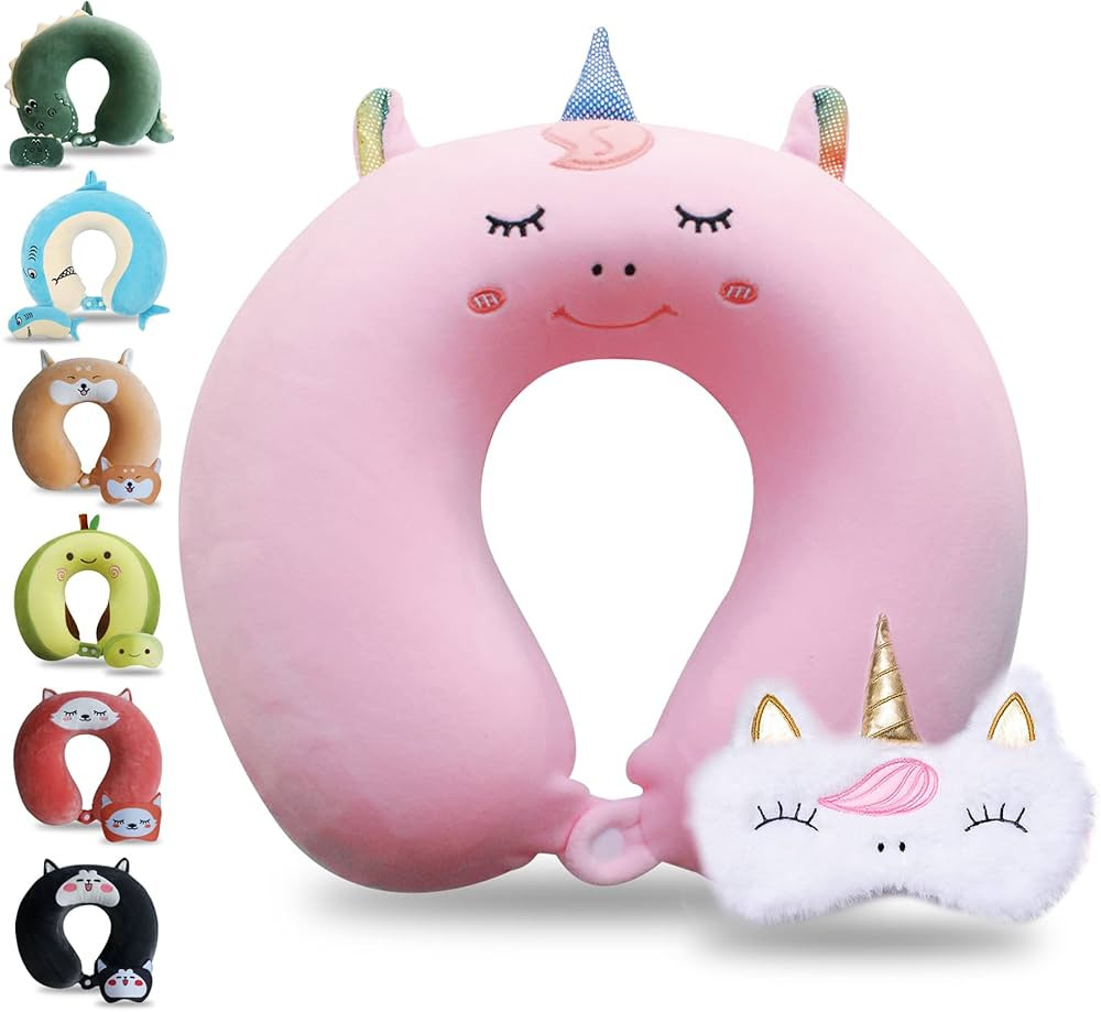 Sexysamba Cartoon Headrest & Neck Pillow for Kids Boys & Girls, Teens, Travel Accessories for Air... | Amazon (US)