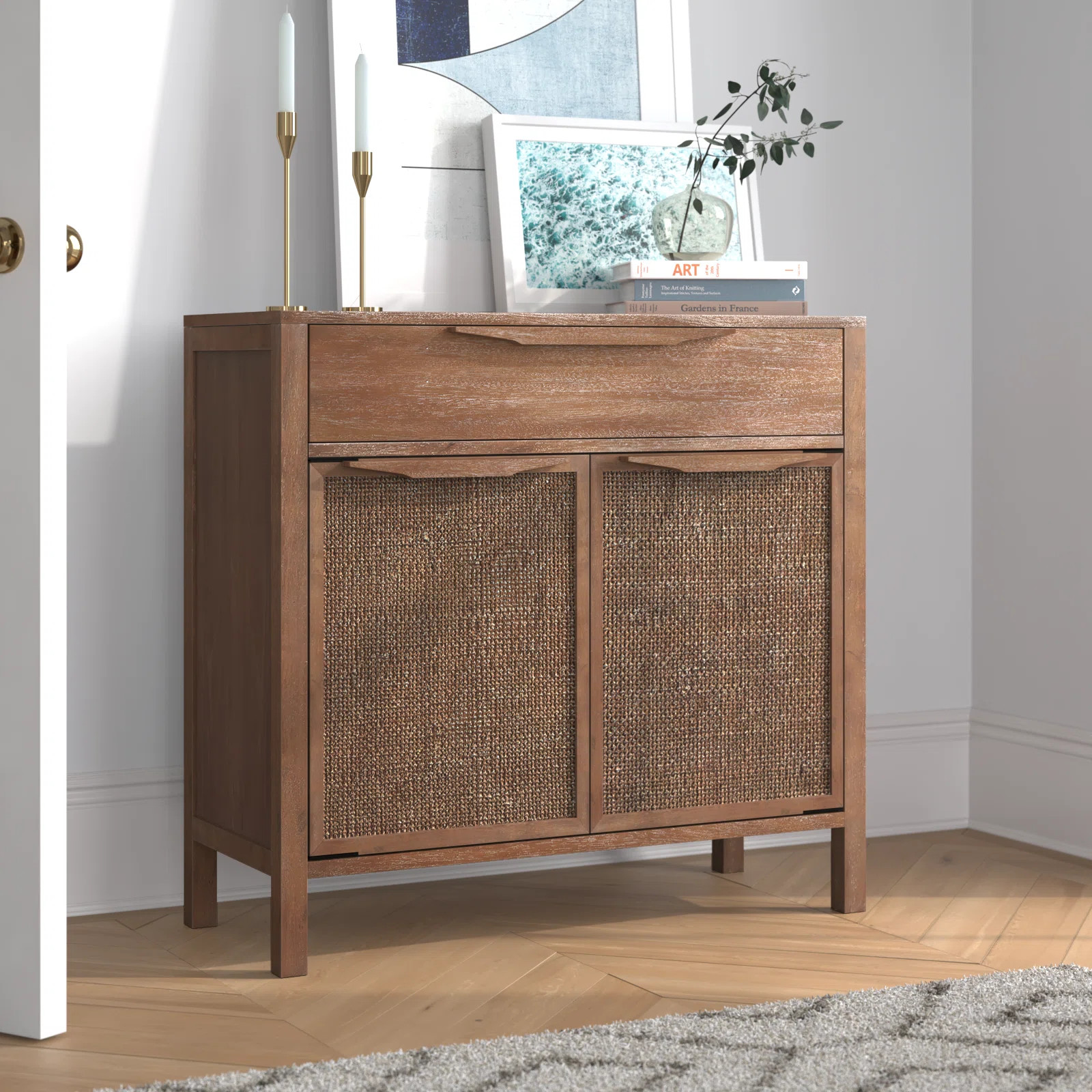 Bracha 2 Door Woven Accent Chest | Wayfair North America