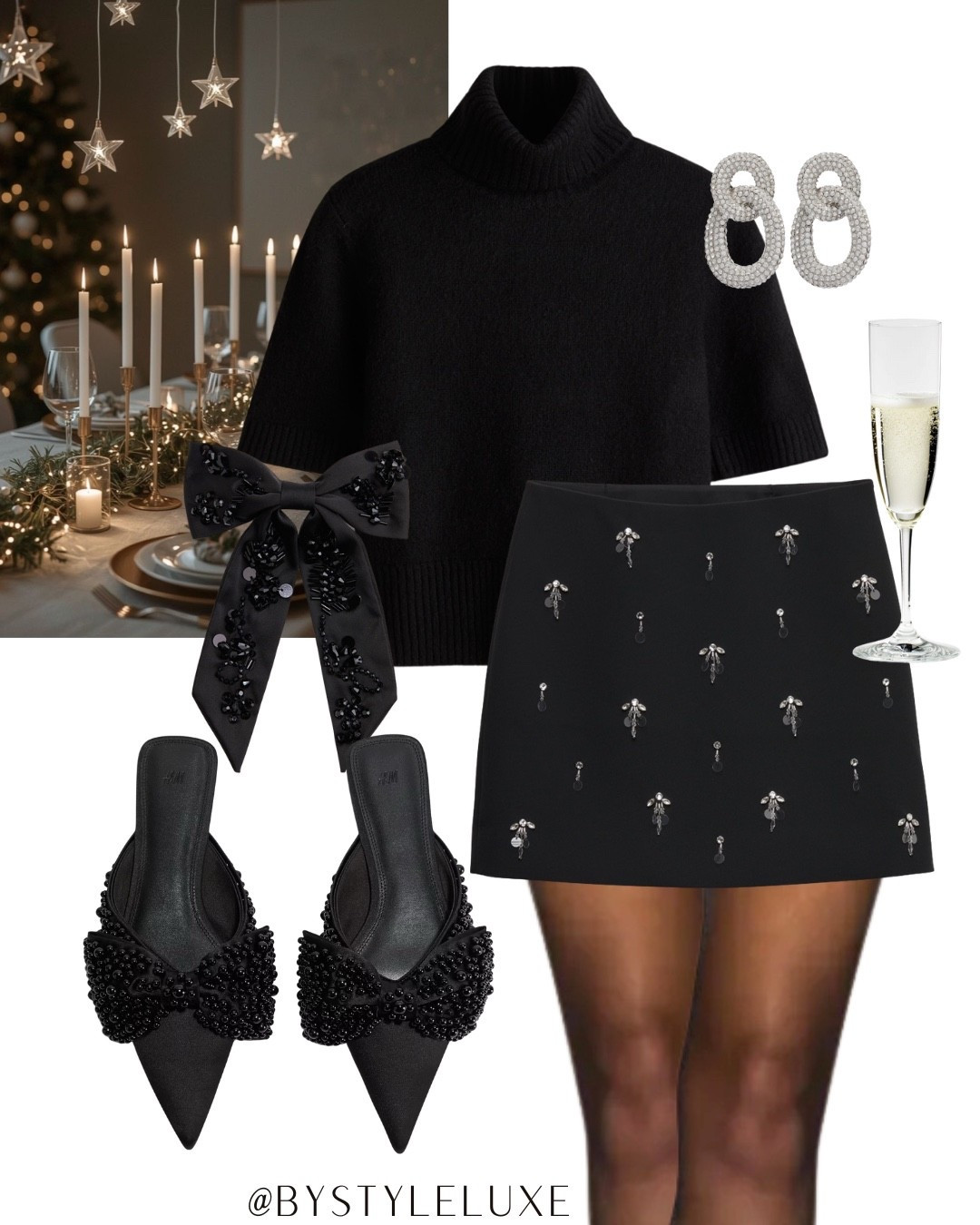 CHRISTMAS AT HOME - An all black outfit with some sparkle for a glam Christmas look 

#sequin #partywear #hm 

#LTKpartywear #LTKfestive #LTKshoes