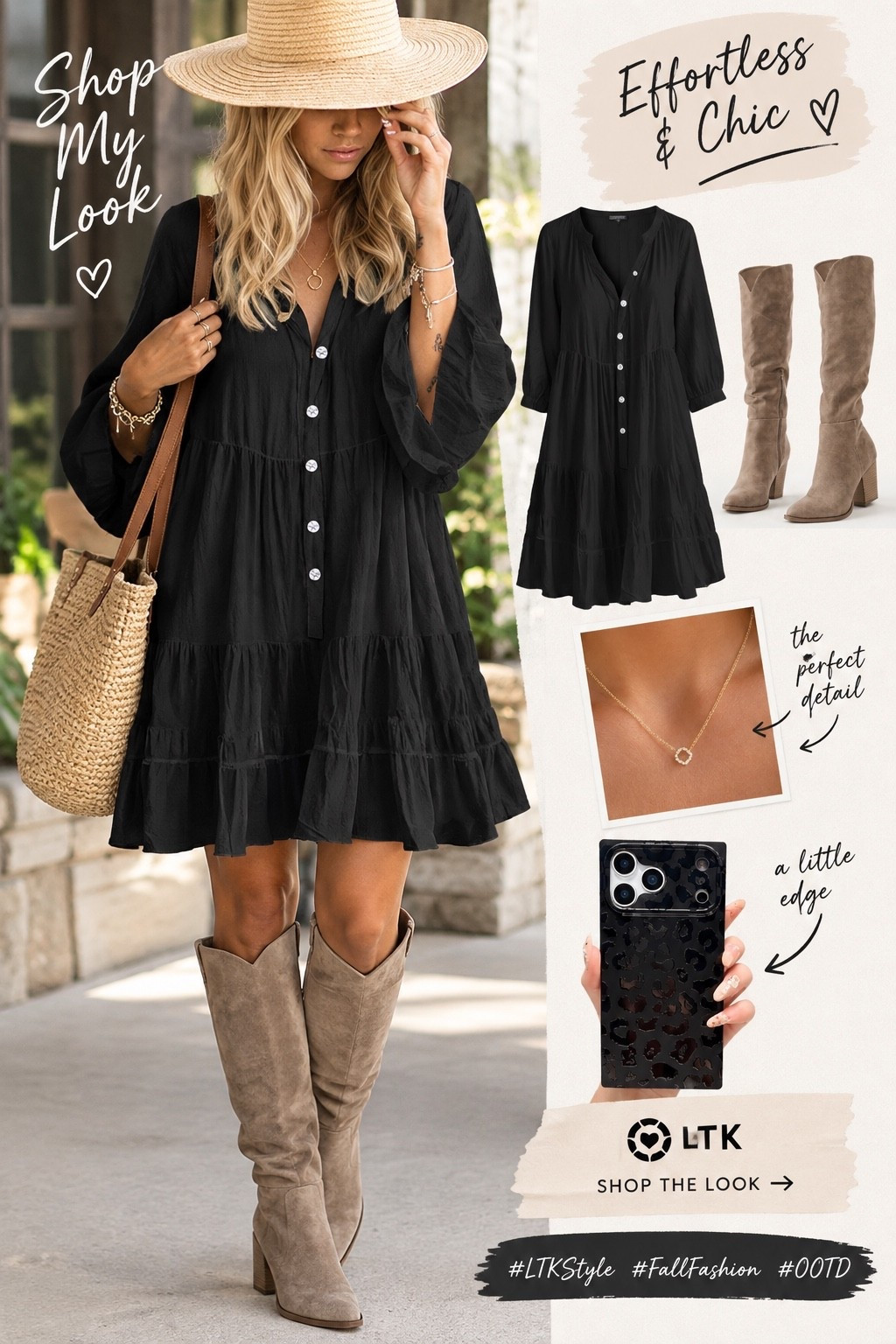 Fall outfit perfection 🤎🖤 This little black dress + boots combo is giving effortless, chic, and so easy to wear! Add a hat and a few gold details and you’re ready for anything. 🍂✨

Shop the look on my LTK!

#LTKStyle #FallFashion #ShopMyLook

#LTKmomlife #LTKTravel #LTKOver40