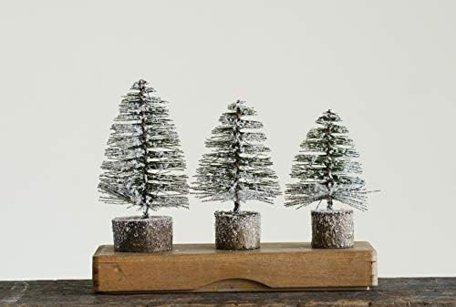 Amazon.com: Creative Co-Op Small Artificial Tree with Wood Base in Snow Finish : Everything Else | Amazon (US)
