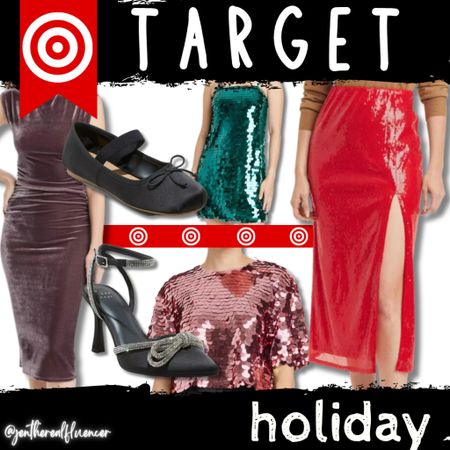 Target holiday picks, velvet dress, midi dress, sequins, Christmas party, satin heels, ballet flats, pointed toe, rhinestone 

#LTKHoliday #LTKSeasonal #LTKstyletip