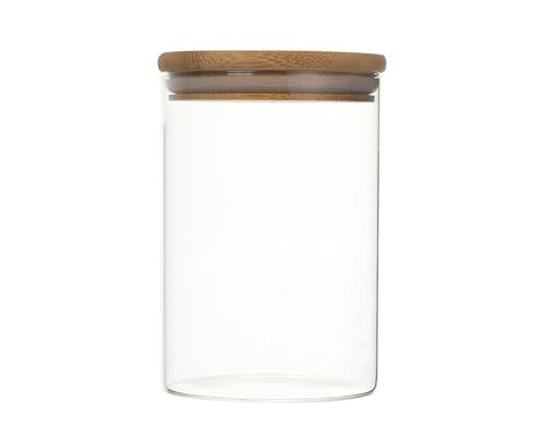 1PC Glass Canister Jar with Bamboo Lid for Food Storage, Organization for Coffee Beans, Tea, Flour, Salt, Nuts, Cookies, Oatmeal 15 fl oz (450ml) | Amazon (US)