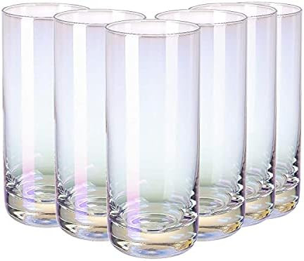 Vastto 13 Ounce Iridescent Highball Drinking Glass,Cylindrical Shape,for Water, Beverage,Juice, Wine | Amazon (US)