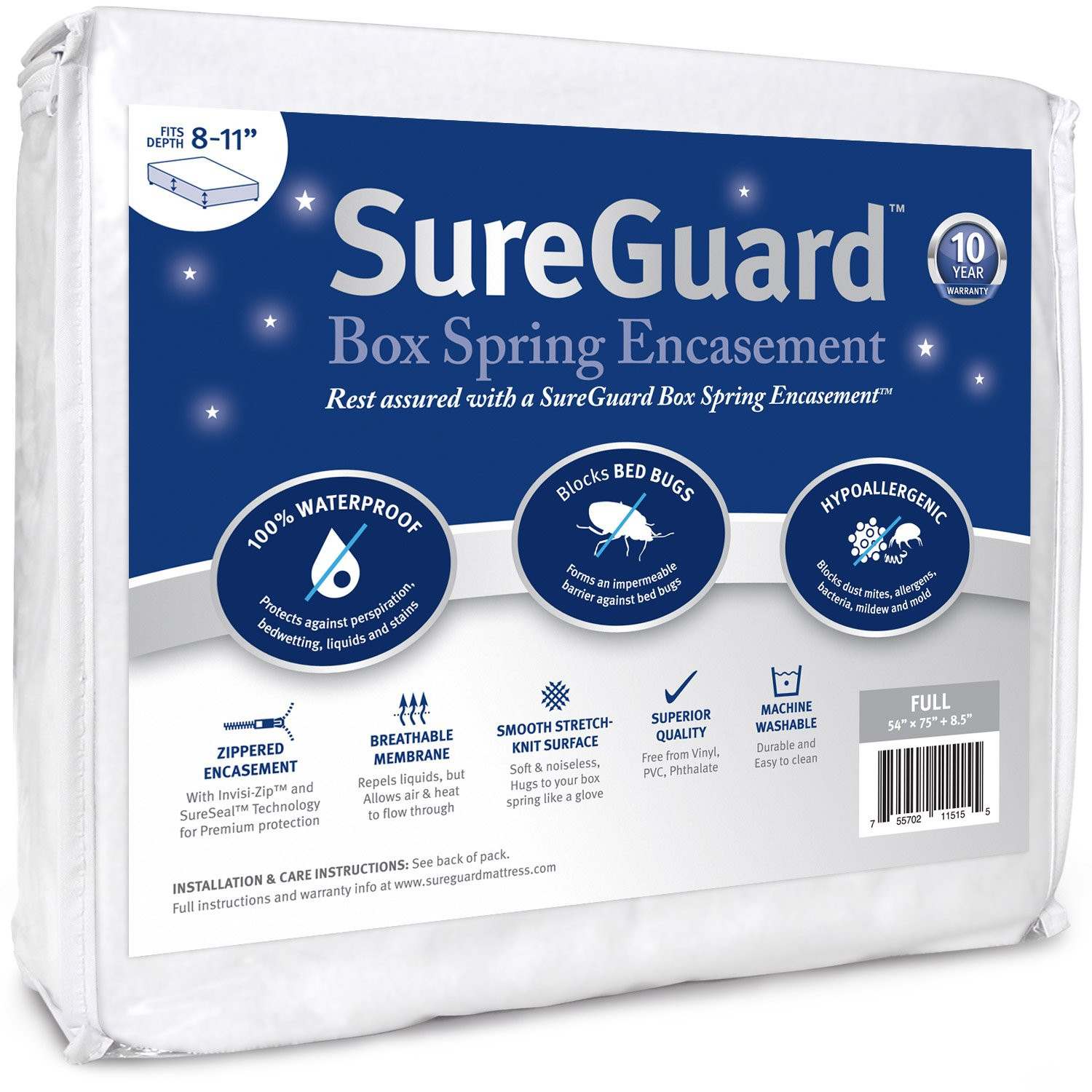 Split King Size SureGuard Box Spring Encasement Pack - 100% Waterproof, Bed Bug Proof, Hypoallerg... | Amazon (US)