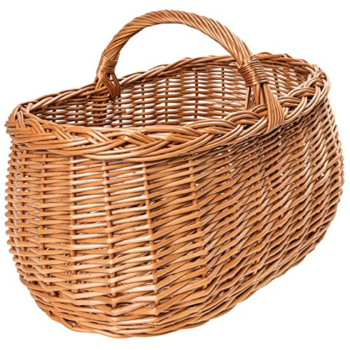 Creative Home Picnic Wicker Storage Basket with Handles | 45 x 32 x 34 cm (+/- 1 cm) | Natural Brown | Hand Woven | Versatile and Durable | Amazon (US)