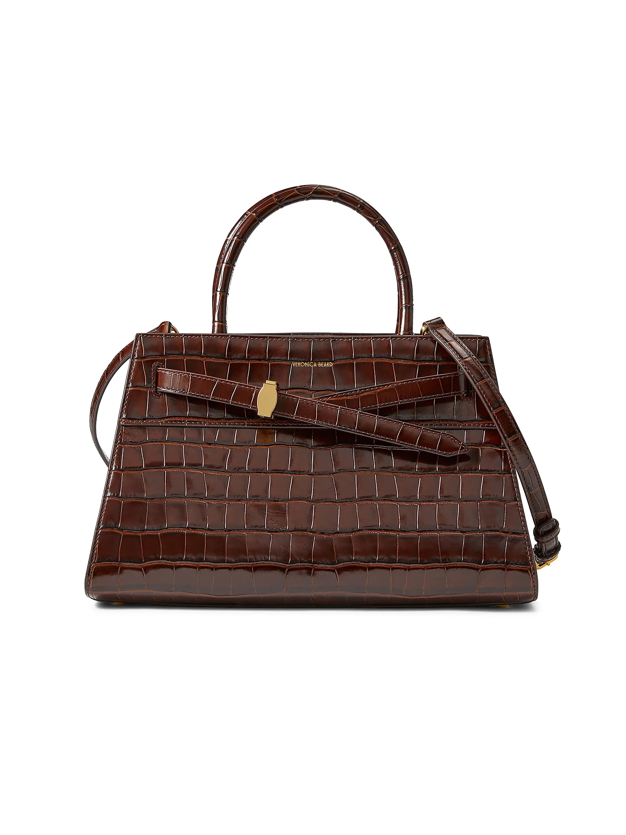 Croc-Embossed Leather Top Handle Bag | Saks Fifth Avenue