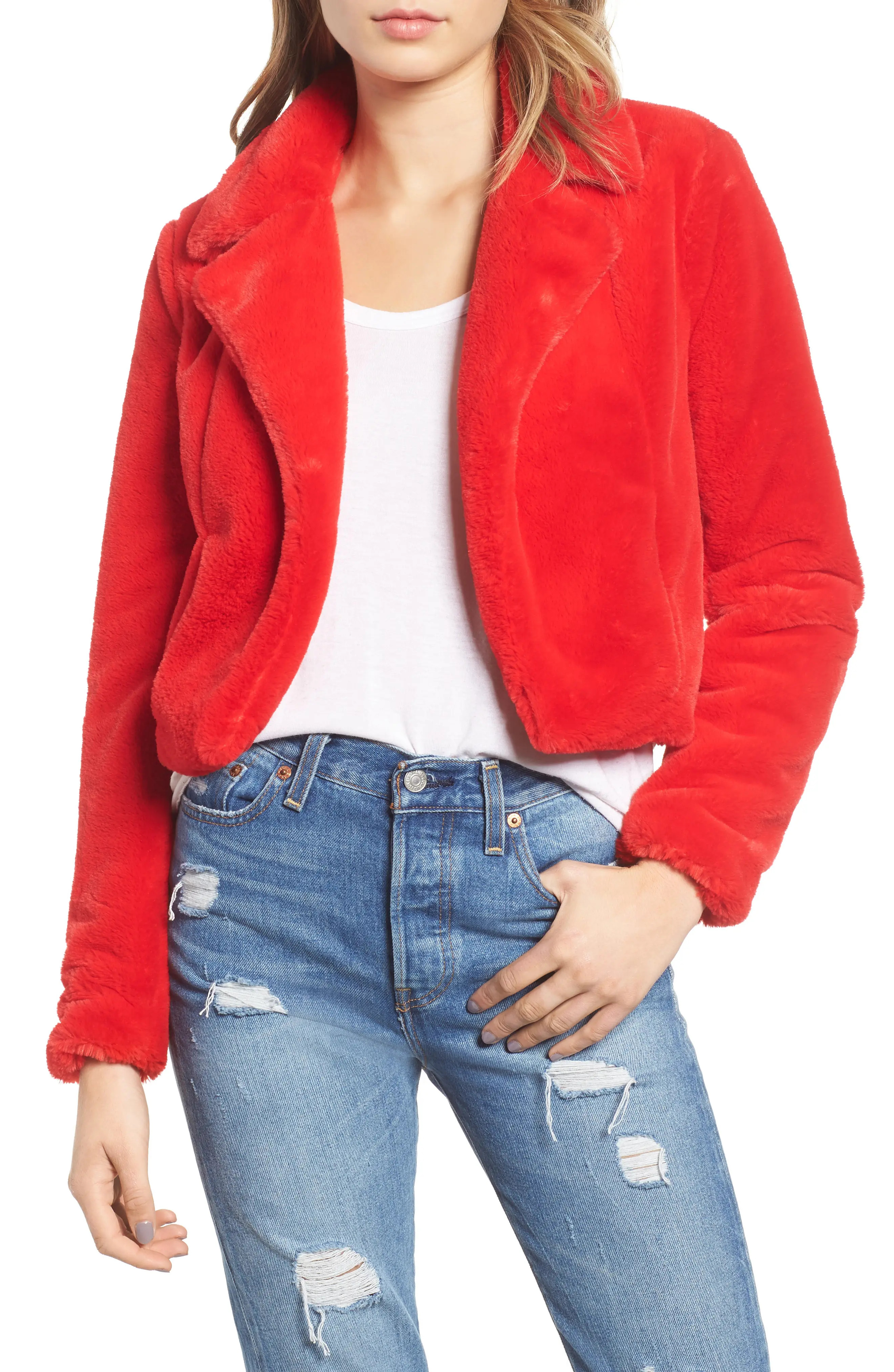 BLANKNYC Cropped Faux Fur Jacket | Nordstrom