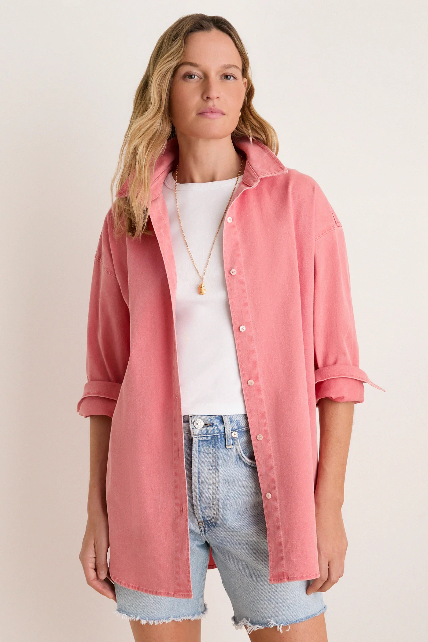 Nantucket Reds Stretch Twill Blane Boyfriend Button Down | Tuckernuck (US)