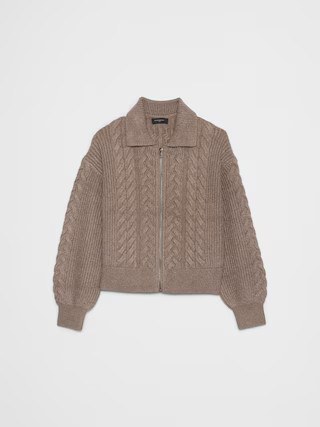 Perfectly Soft Cable Sweater Jacket | Banana Republic Factory