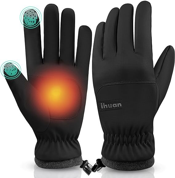 ihuan Winter Gloves Waterproof Windproof Mens Women - Warm Gloves Cold Weather, Touch Screen Fing... | Amazon (US)