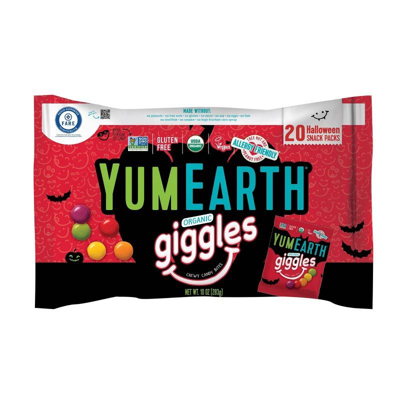 Yum Earth Halloween Organic Giggles Chewy Candy Bites - 10oz/20ct | Target