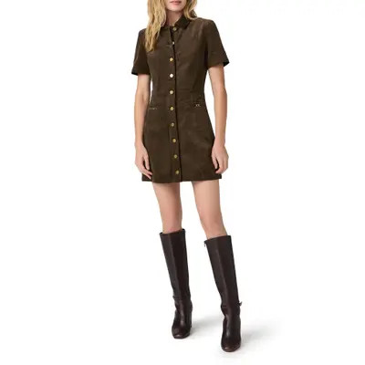PAIGE Clementine Corduroy Minidress in Fern at Nordstrom, Size 12 | Nordstrom