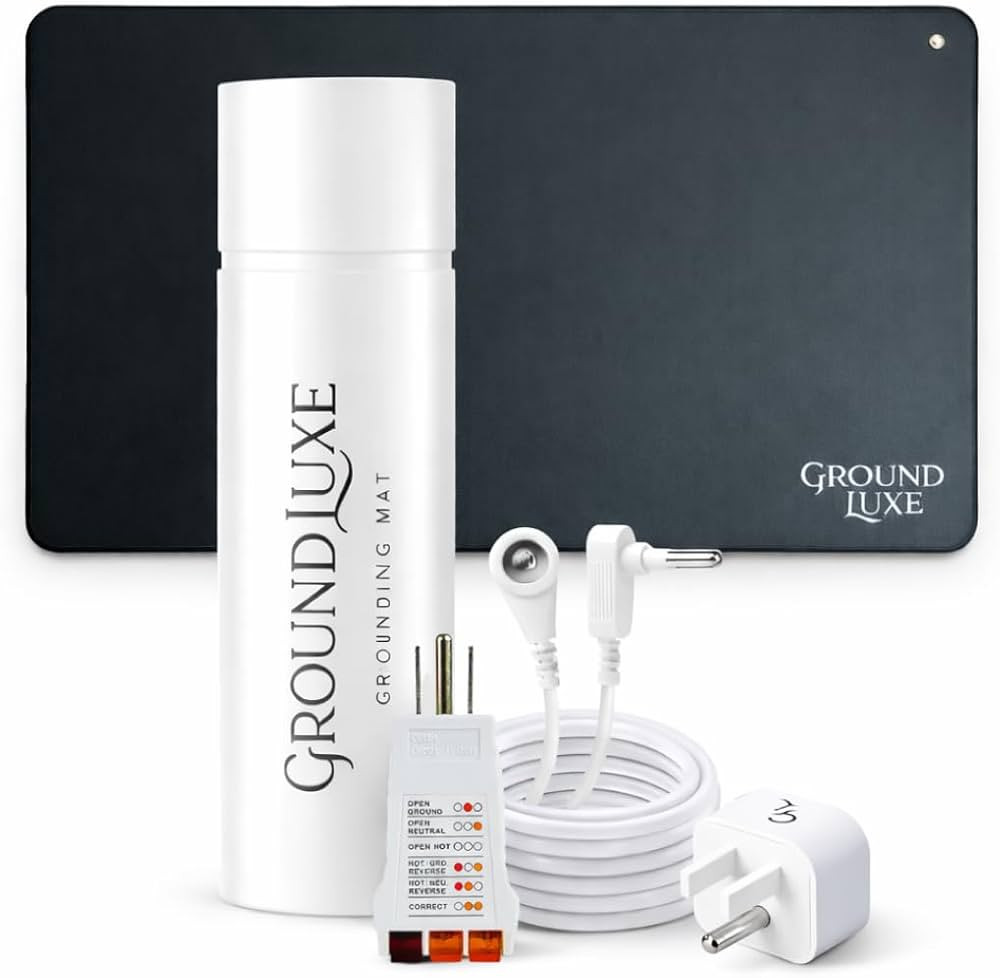 GroundLuxe Earthing Mat for Feet- Universal Grounding Mat w/ 15 Foot grounding Cord, Tester and A... | Amazon (US)