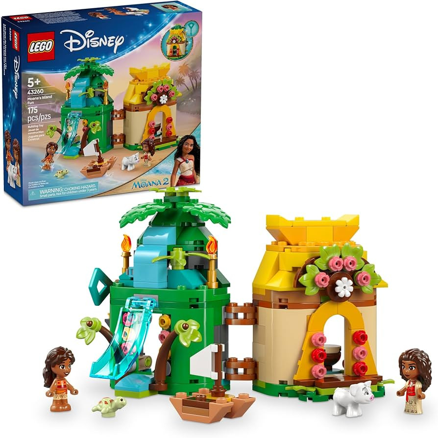 LEGO Disney Moana's Island Fun Building Toy Playset - Princess Moana Toy for Kids, Girls and Boys... | Amazon (US)