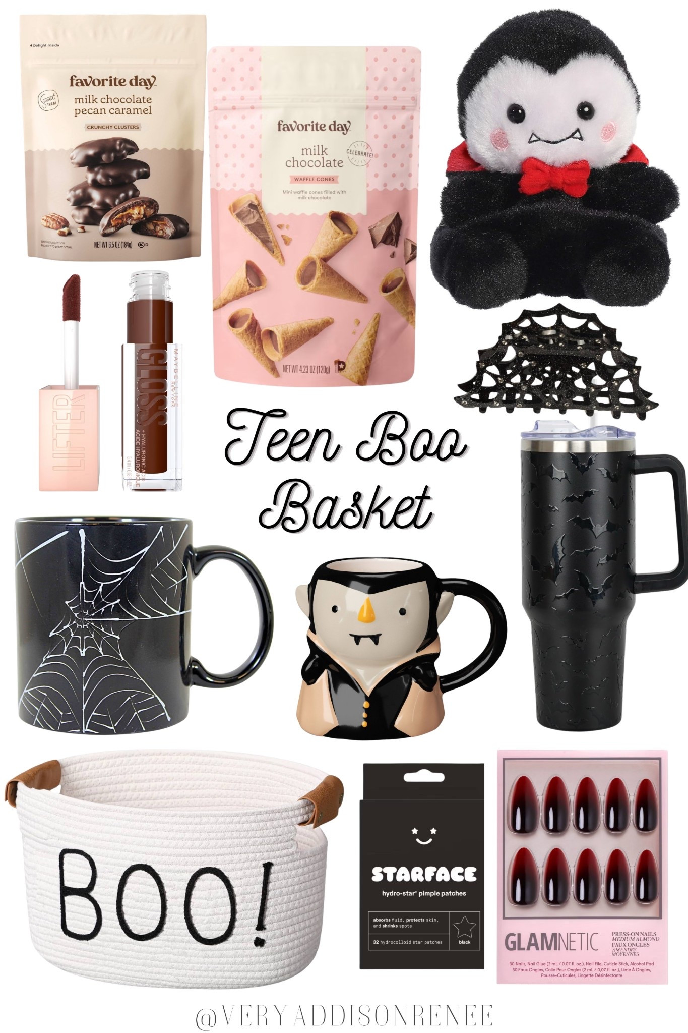 Teen Boo Basket Ideas 🦇Gothic Aesthetic Halloween Gift Basket

This spooky-chic boo basket is perfect for teens, tweens, or besties who love cozy + aesthetic Halloween vibes. Packed with Target finds, beauty must haves, and seasonal snacks, it’s affordable, fun, and TikTok inspired!

#LTKFindsUnder50 #LTKSeasonal #LTKU
