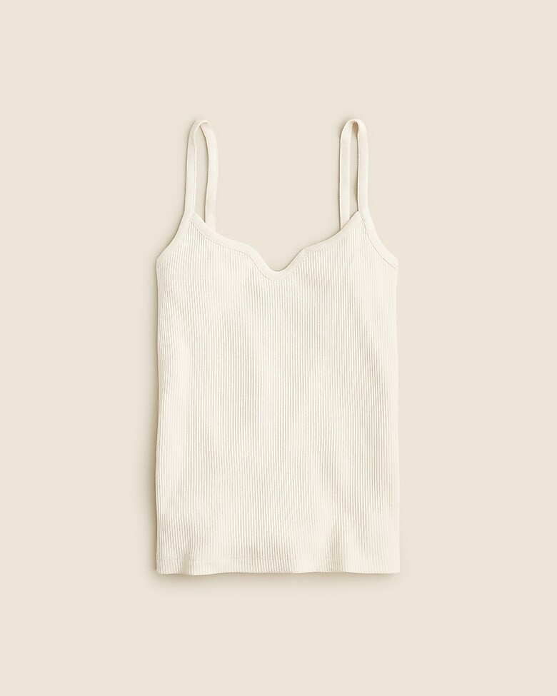 Vintage rib sweetheart tank top with contrast trim | J. Crew US