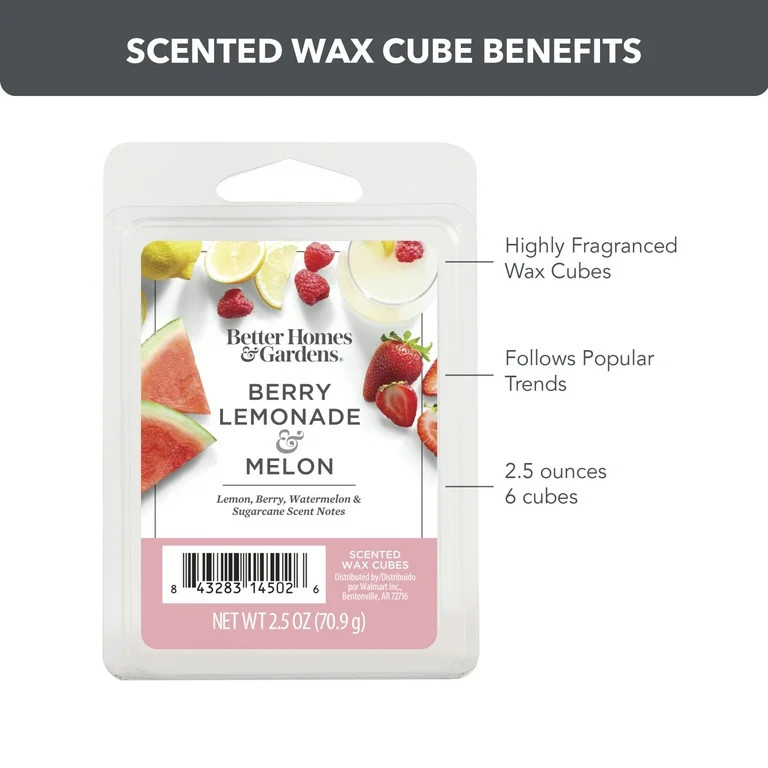 Berry Lemonade & Melon Scented Wax Melts, Better Homes & Gardens, 2.5 oz (5-Pack) | Walmart (US)