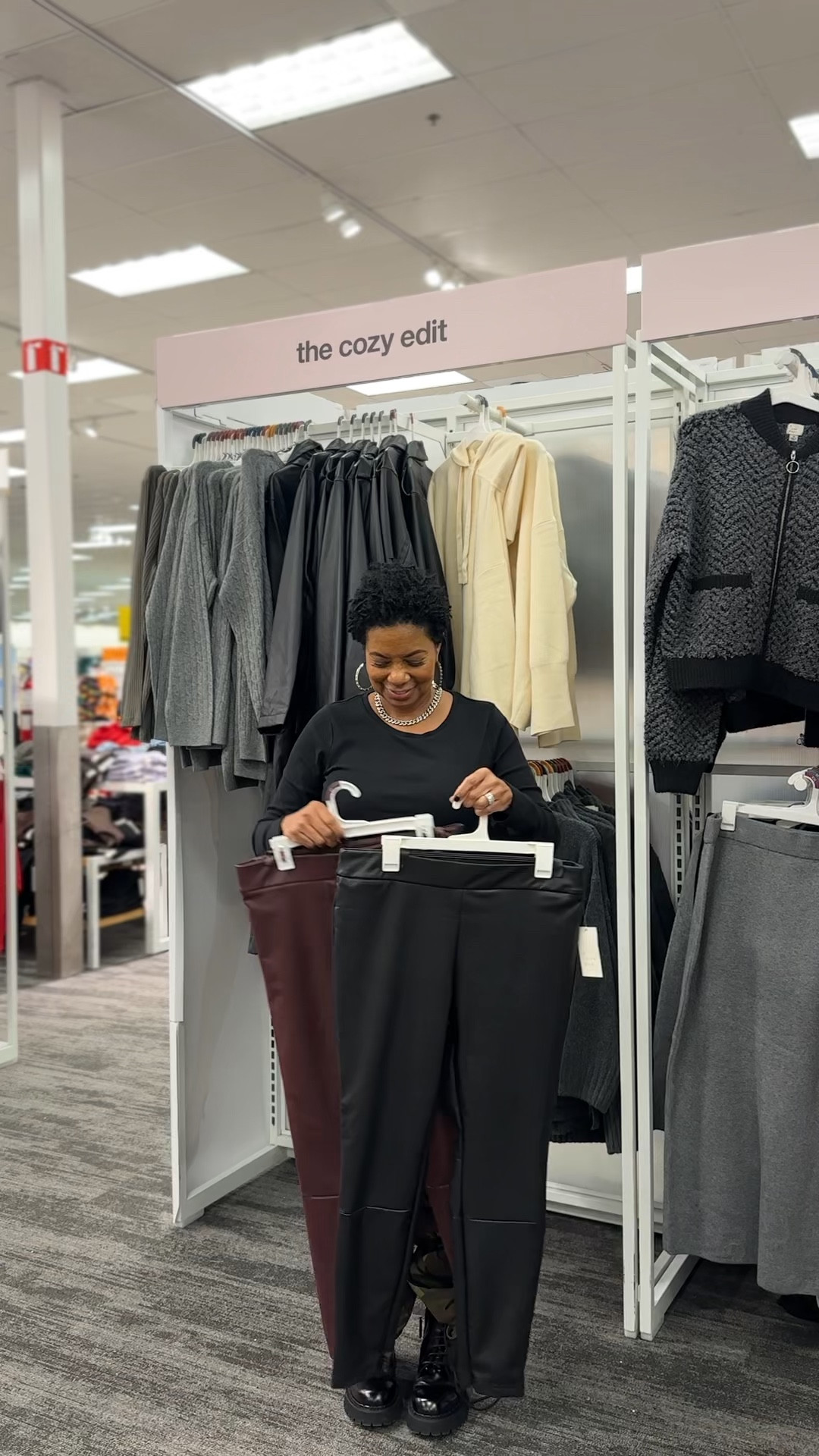 Really cute faux leggings. Burgundy is the  color of the season  