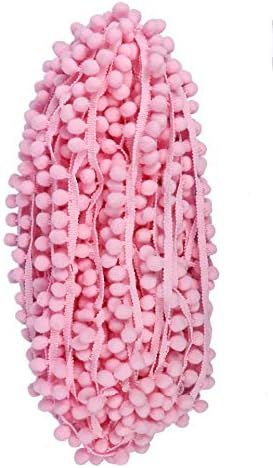 YYCRAFT 10 Yards Ball Fringe 1" Wide Pom Pom Trim Ribbon Sewing(Pom Size 15mm, Pink) | Amazon (US)