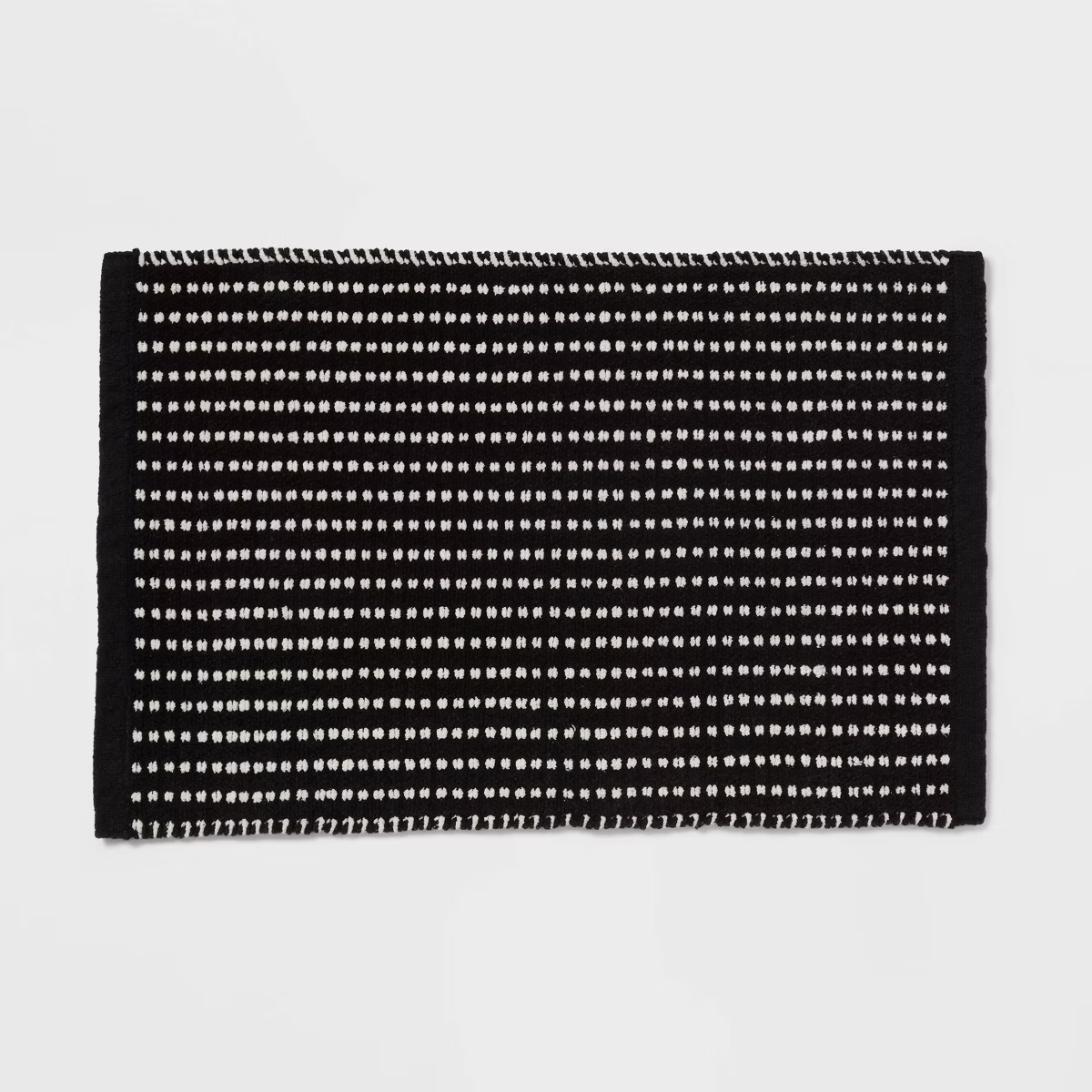 20"x30" Modern Chenille Bath Rug Black/White - Threshold™ | Target