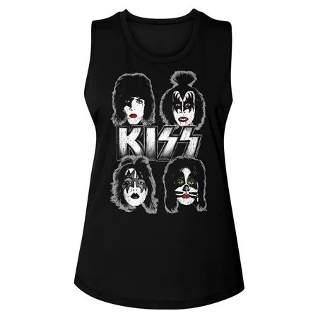 Kiss Band Faces Black Women s Muscle Tank Top T-Shirt | Walmart (US)