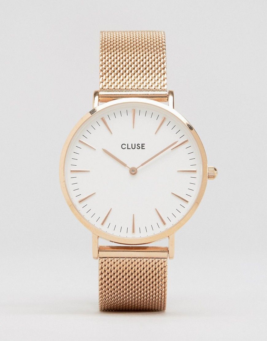Cluse La Bohème Mesh Rose Gold Watch CL18112 | ASOS UK
