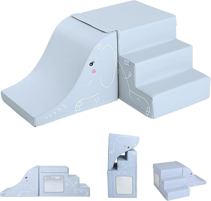 LORAIA® Non-Toxic Foam Climbing Blocks for Toddlers - 13'' Vegan Leather Baby Climbing Blocks - ... | Amazon (US)