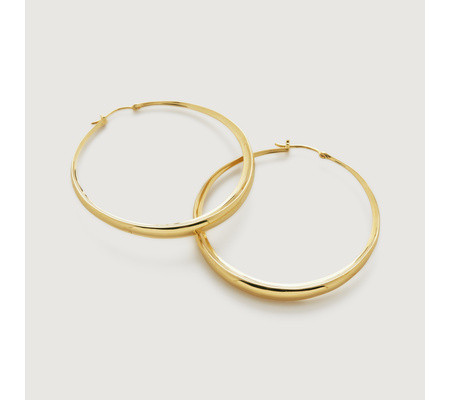 Deia Chamfered Large Hoop Earrings | Monica Vinader (US)