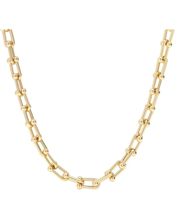 Cuban Choker Necklace Herringbone Snake Necklace Paperclip Chain Layered Necklaces for Women Jewe... | Amazon (US)