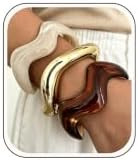 3 Pcs Acrylic Bangle Bracelets for Women, Chunky Stackable Statement Set | Amazon (US)