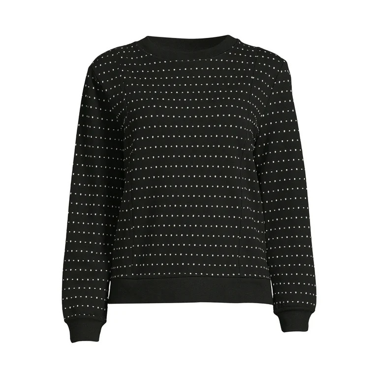 Time and Tru Women's Print Fleece Sweatshirt | Walmart (US)