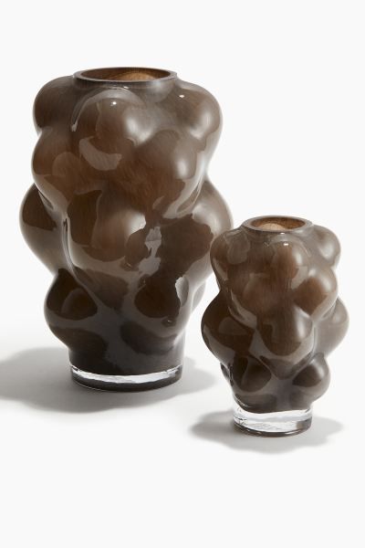 Bubbled Glass Vase - Brown - Home All | H&M US | H&M (US + CA)