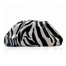 Fashion Day Clutch Dumpling Bag Zebra Holographic Cloud Bag Clip Purse Bag Women Pleated Pouch Totes Handbag Luxury Designer Zebra Soft Cloud Bag Wome | SHEIN