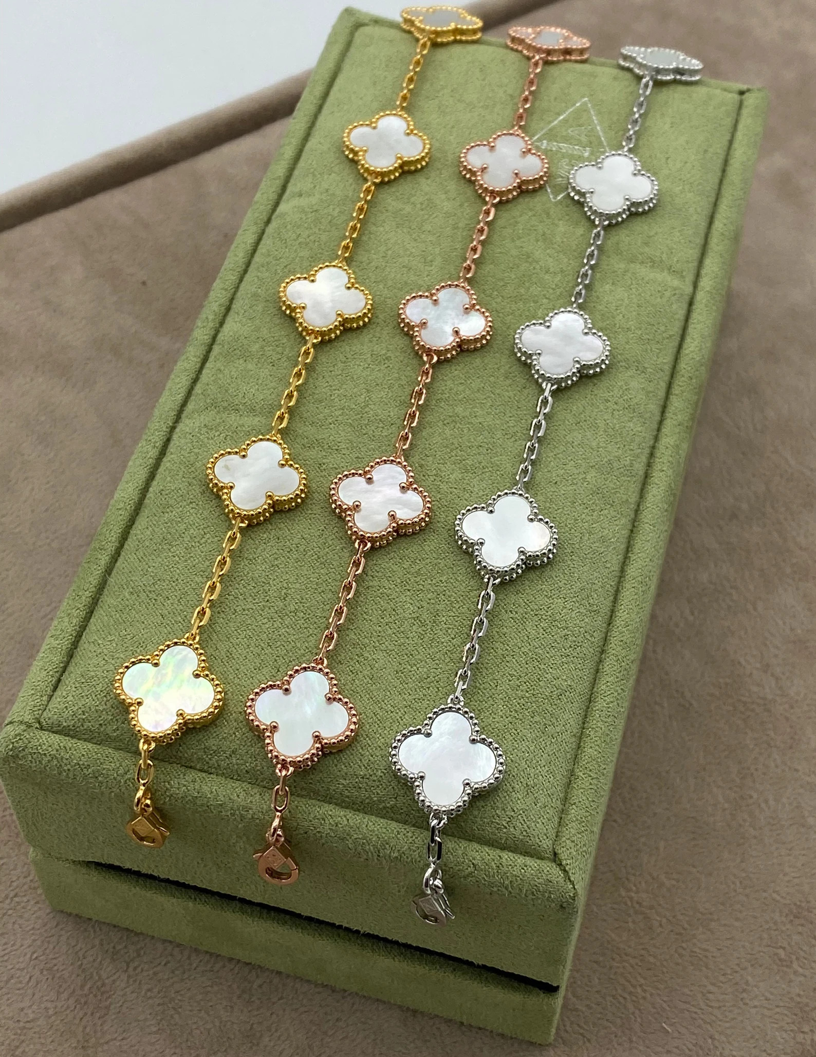 15mm Mother of Pearl 5 Motif Clover Bracelet 925 Silver 18k | Etsy | Etsy (US)