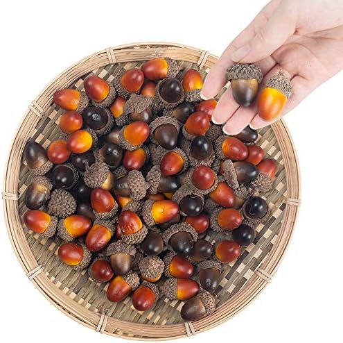 BigOtters 100PCS Large Artificial Acorns, 1.5 X 0.8 Inches Mixed Color Fake Nutty with Natural Acorn | Amazon (US)