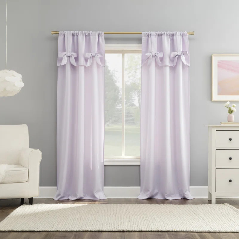 Sun Zero Emma Bow Valance Semi-Sheer Rod Pocket Curtain Panel | Wayfair North America