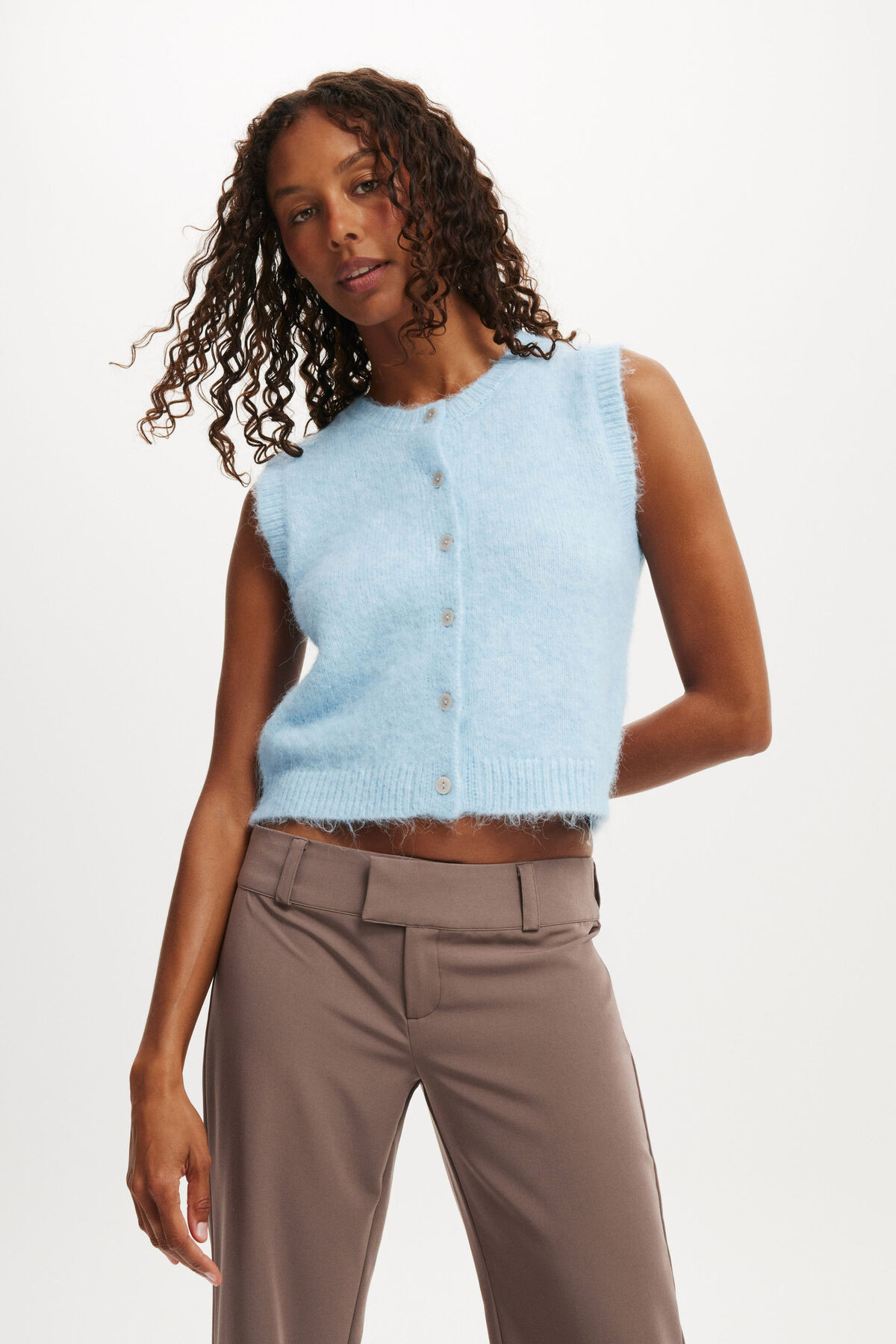 Fluffy Button Vest | Cotton On (ANZ)
