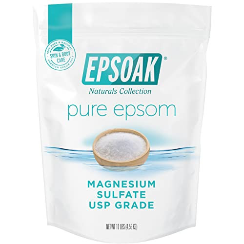 Epsoak Epsom Salt 10 lb. Magnesium Sulfate USP. (Qty. 1 x 10lb. Bags) Resealable Epsom Salt Bulk Bags Unscented, Made in The USA, Cruelty-Free Certified | Amazon (US)